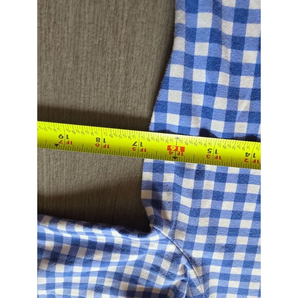 Talbots Petites Blue & White Gingham Top Sp Short Sleeve - Picture 7 of 7